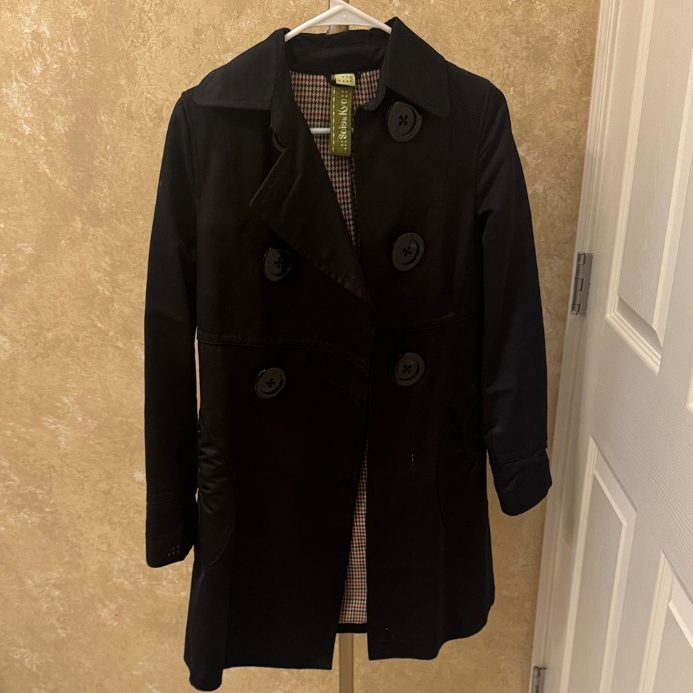 Soia & Kyo Black Double-Breasted Pea Coat
